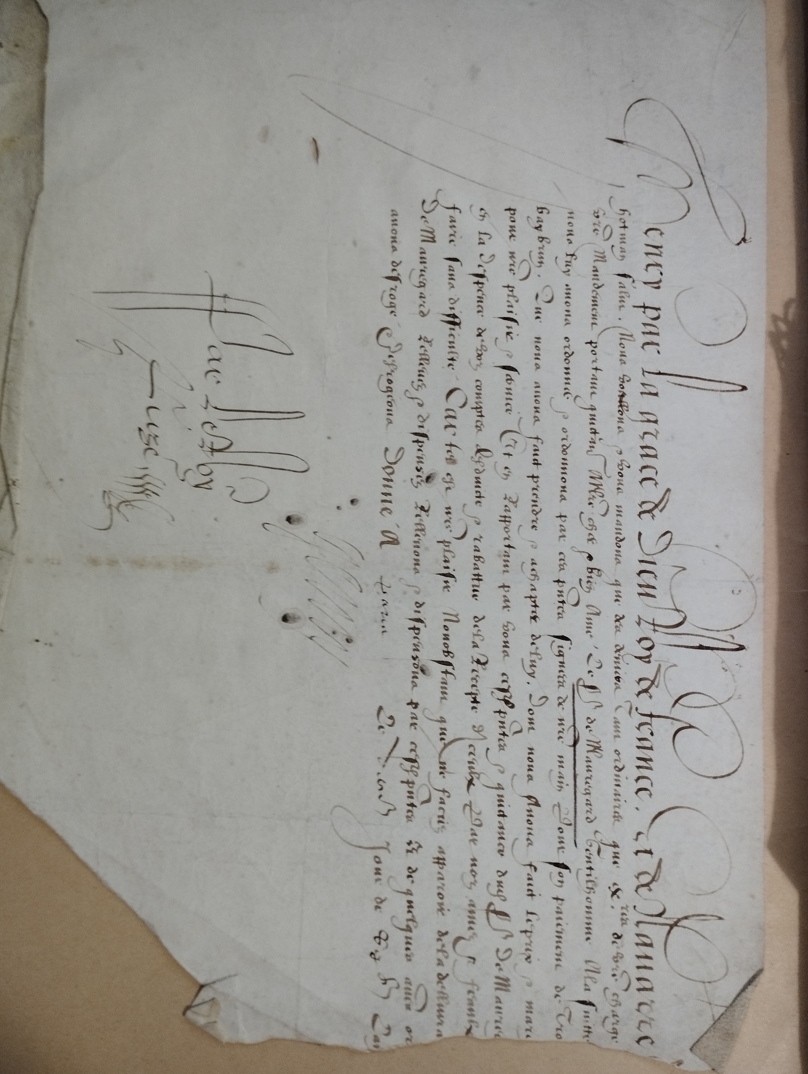 HENRI IV. Pièce signée sur vélin. Paris, 10 octobre 1594 [?]