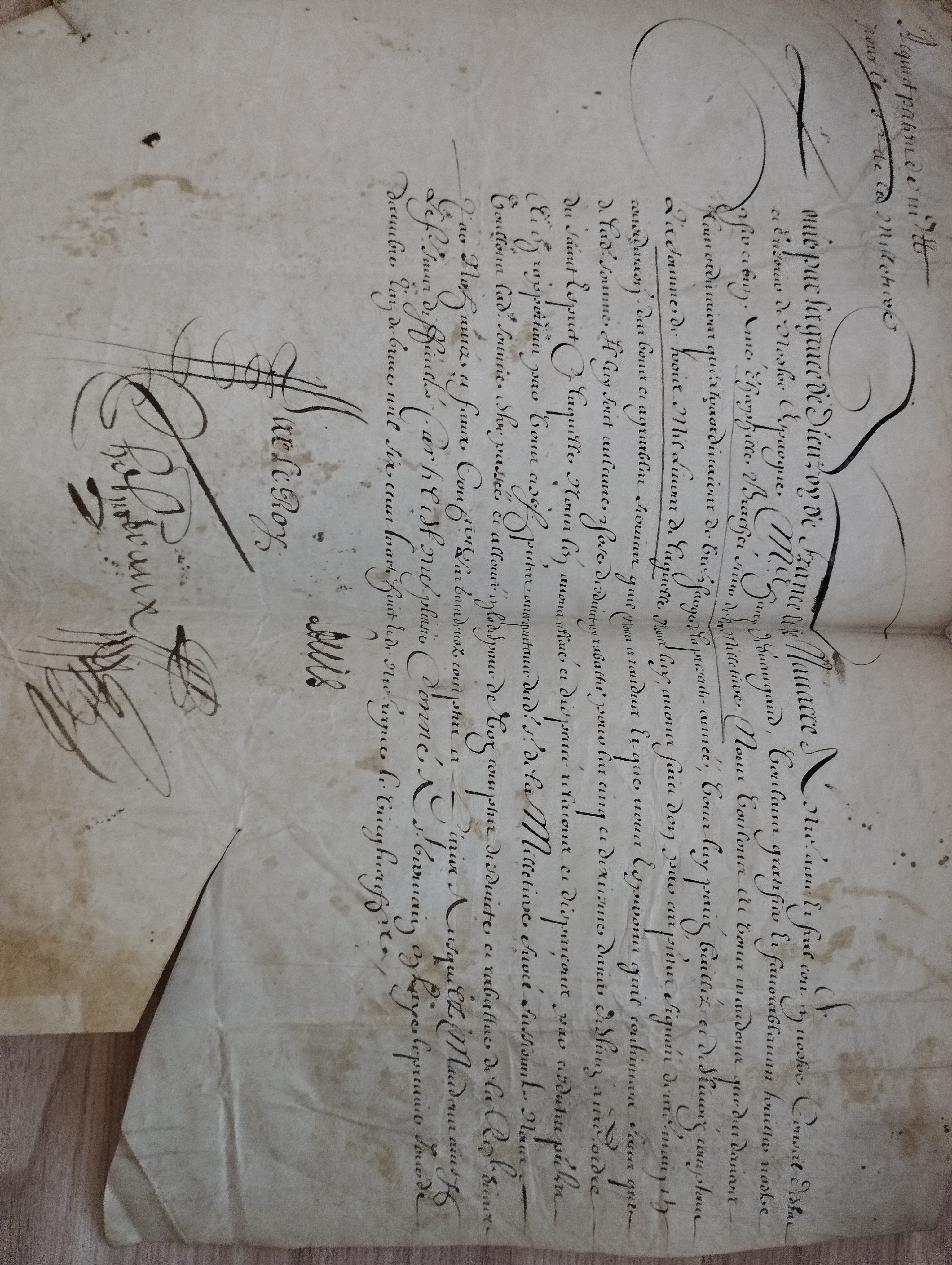 LOUIS XIII. Pièce signée , 1er décembre 1638